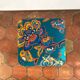 Vintage stool - Upcycling - tapestry - Romy green
