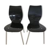 Pair of chairs in smoked plexiglass