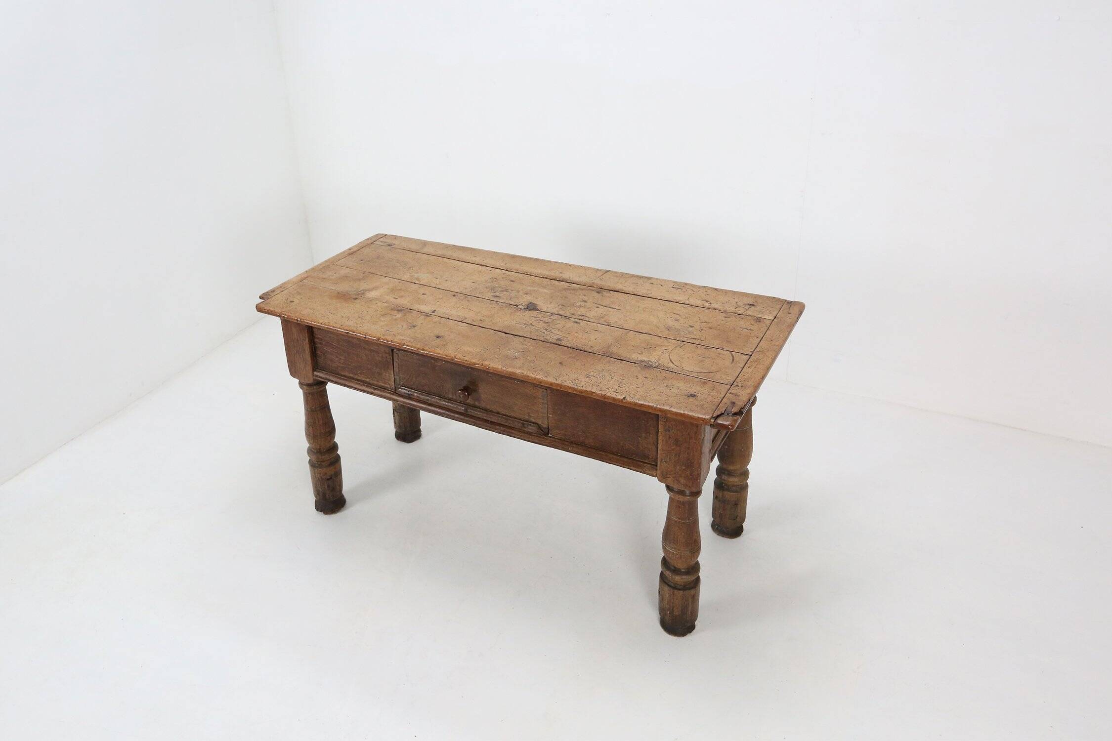Belgian Antique oak console table with drawer, ca. 1740