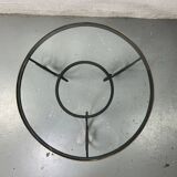 Table basse en fer forgé et plateau en verre