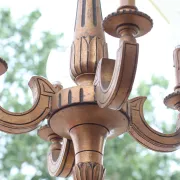 French neoclassical carved wood chandelier – circa 1950