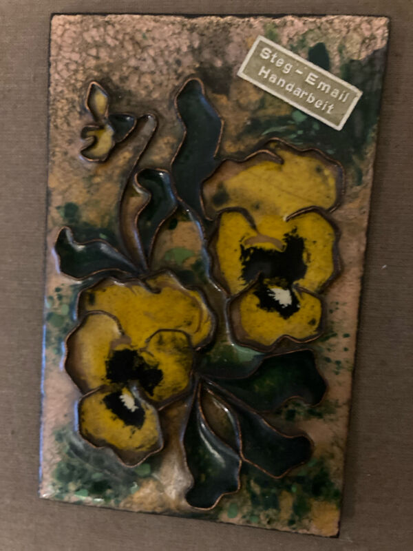 Petit tableau en émail technique  cloisonnée