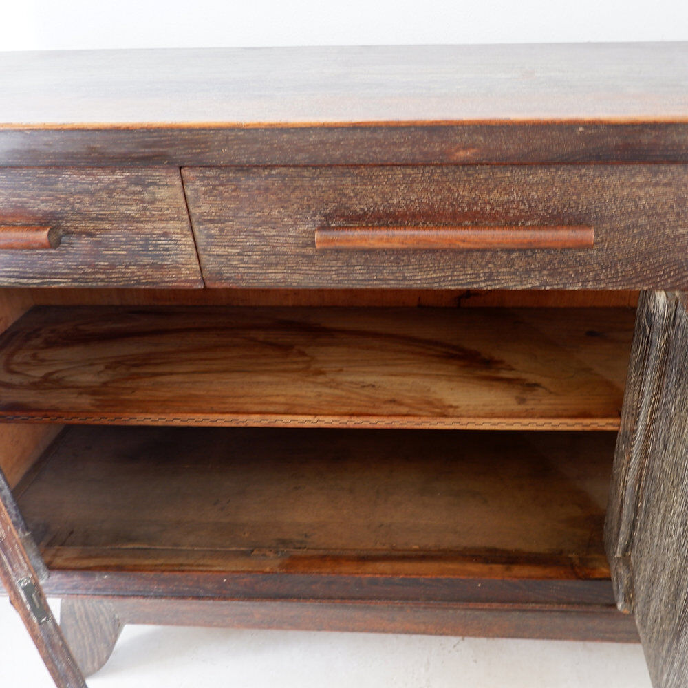 Buffet vintage en bois de wengé avec pieds évasés vers l'extérieur