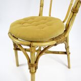 Set of 4 bamboo dining chairs, 1960s