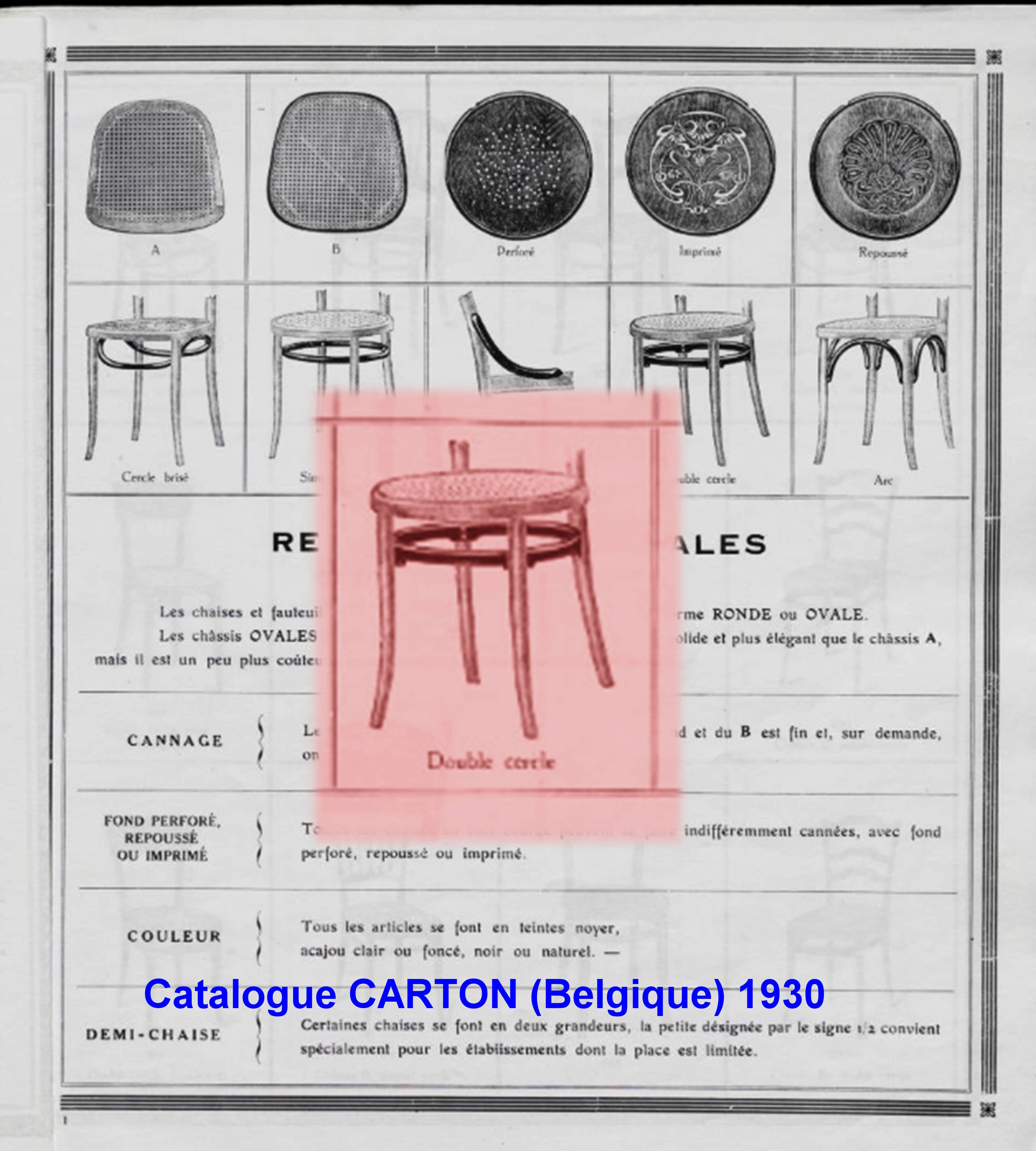 Chaise bistrot N°14 par Carton et Hermann (Belgique) vers 1925- No Thonet-