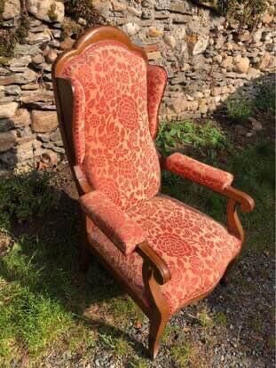 Voltaire armchair with walnut ears