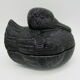 Duck candy box vintage molded glass