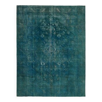 Hand-Knotted Persian Vintage 1970s 298 cm x 390 cm Turquoise Wool Carpet