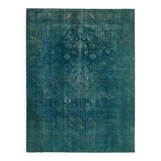 Tapis de laine turquoise noué à la main Vintage 1970s 298 cm x 390 cm Turquoise