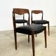 Scandinavian teak chair with black leatherette — Otto Møller style, 1960s