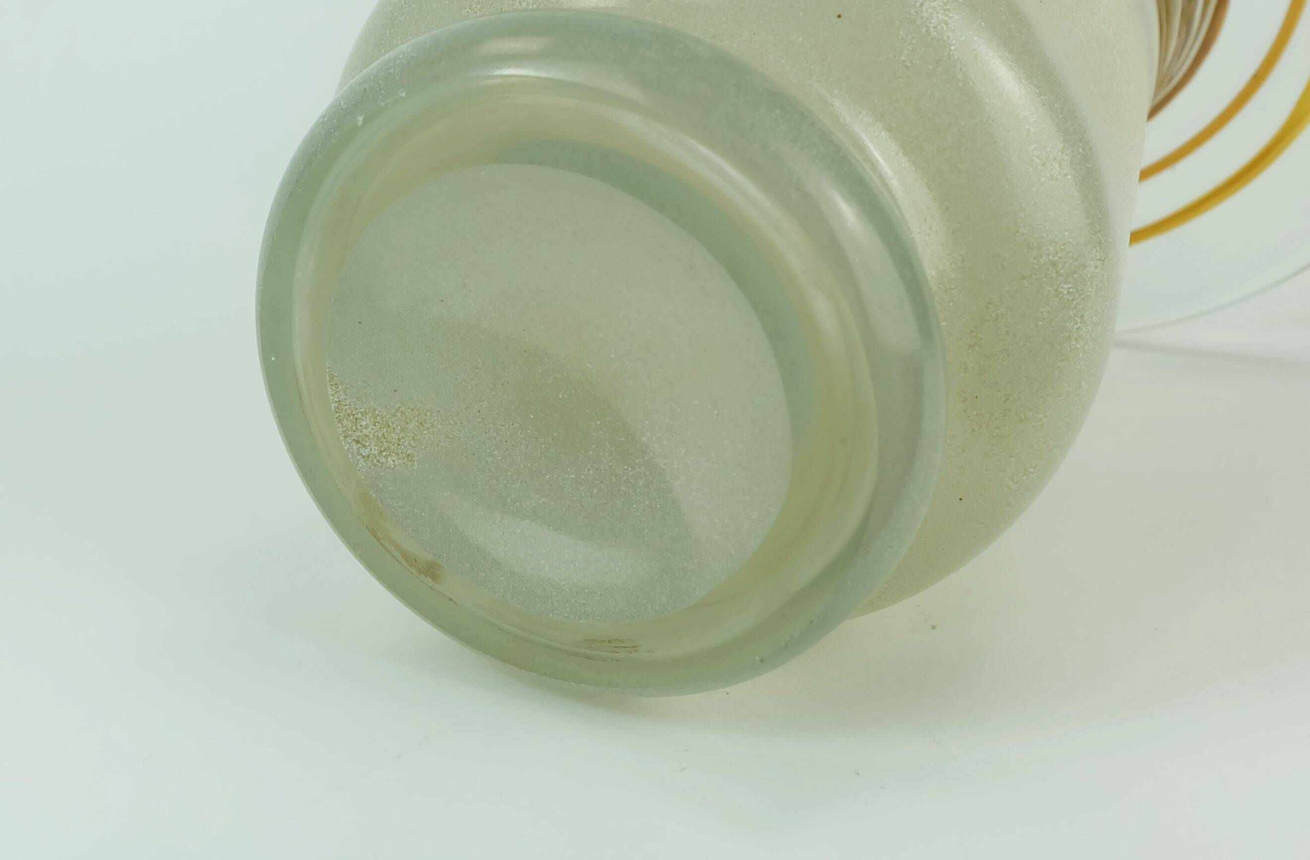 Beautifully designed large vase glass vase glashuette m. polczer rough glass melted glass threads