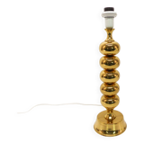 Scandinavian lamp base in gilded brass, ball model, Enco, circa 1960.
