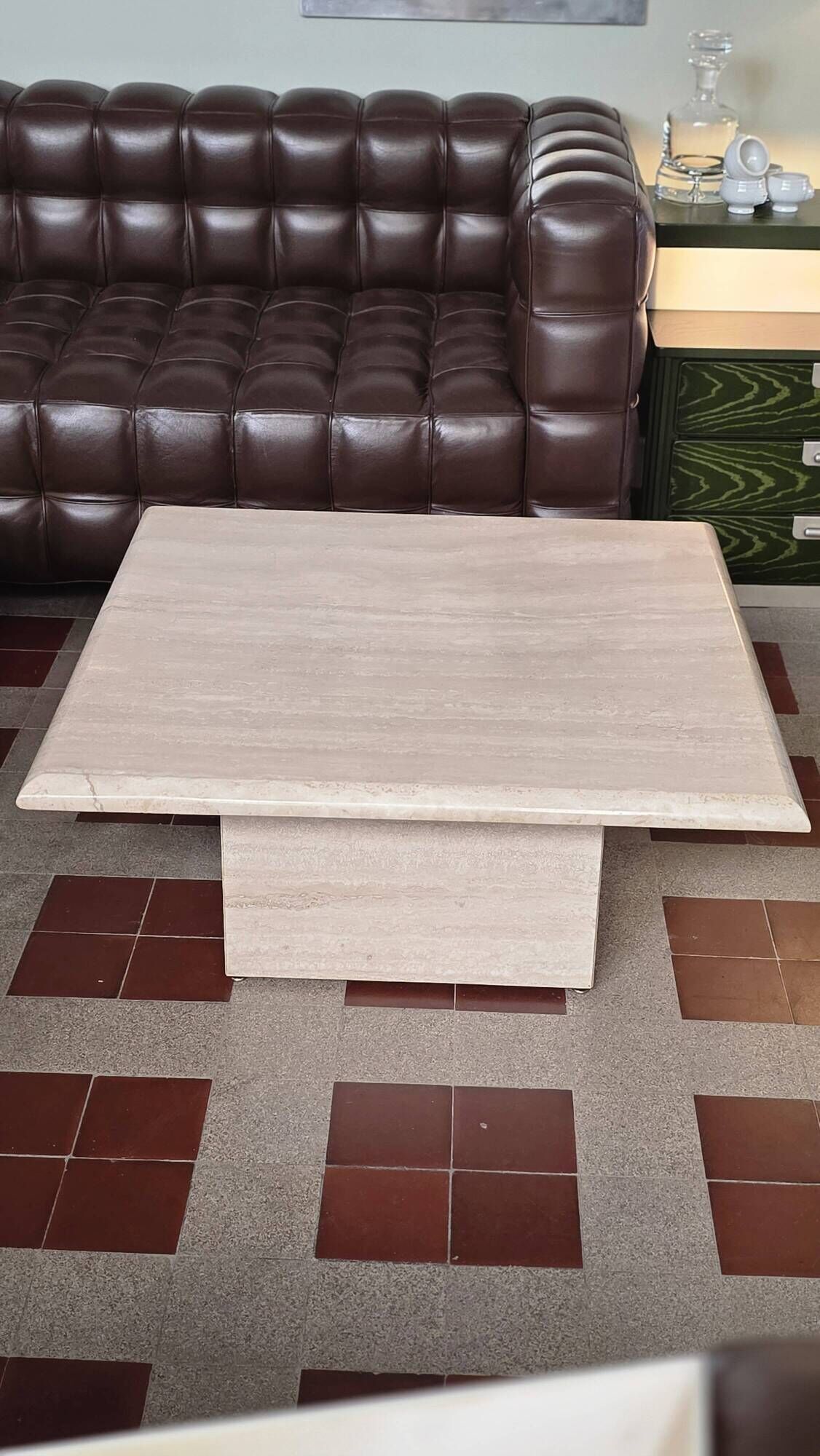 Roche Bobois table basse travertine