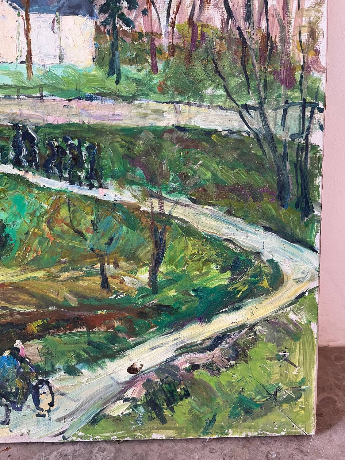 Funeral Procession, oil on panel