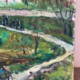 Funeral Procession, oil on panel