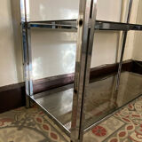 Modular shelf chrome and smoked glass 70s