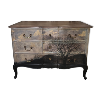 Chest of drawers patinated tree of life