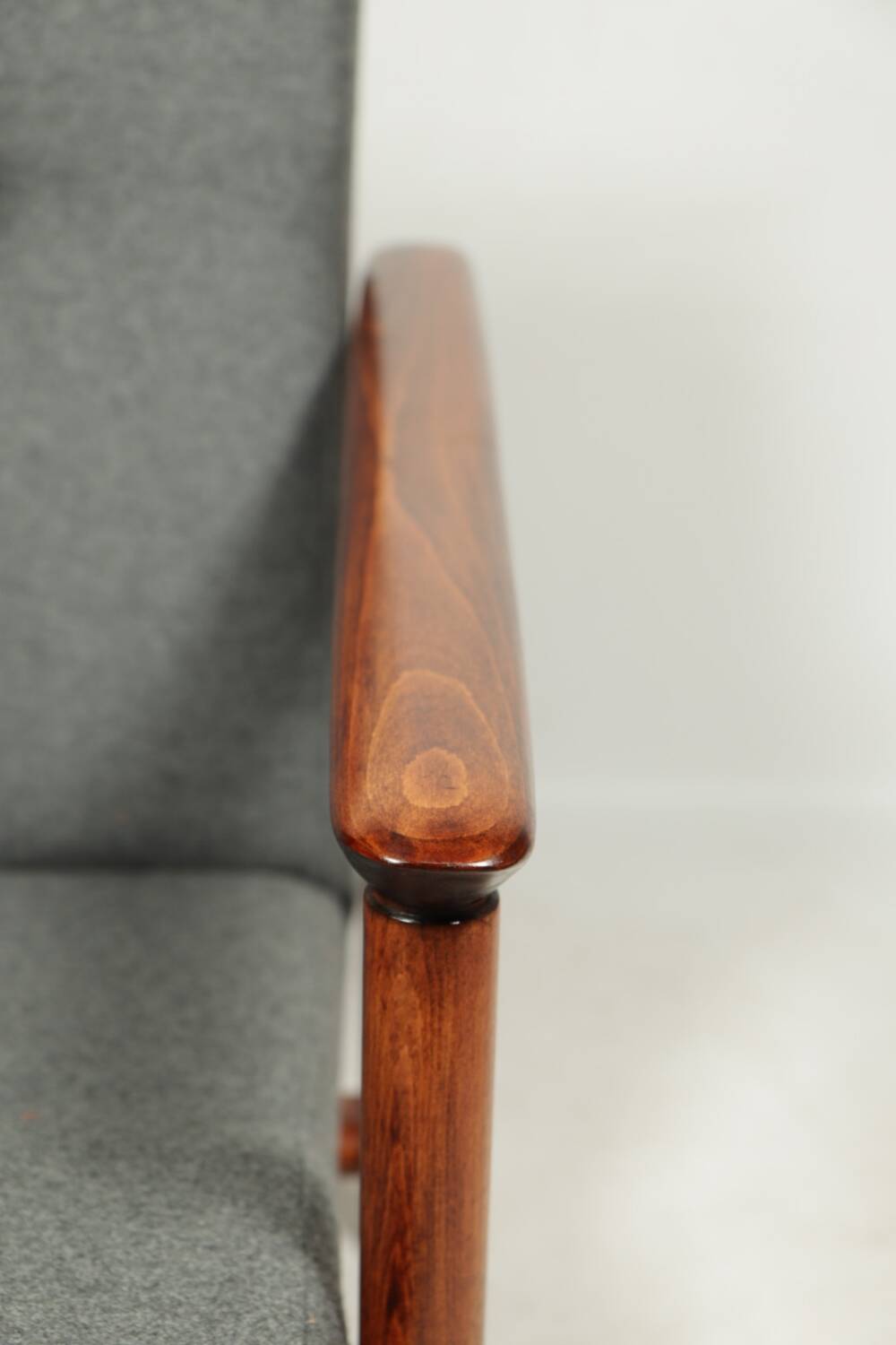 Scandinavian armchair in teak and gray fabric by E.Homa, 1960