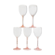 Lot of 6 cristal rose wine glasses from arques-durand