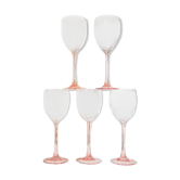 Lot de 6 verres à vin rose cristal d’Arques-durand