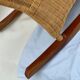 Rocking-chair vintage rotin et teck