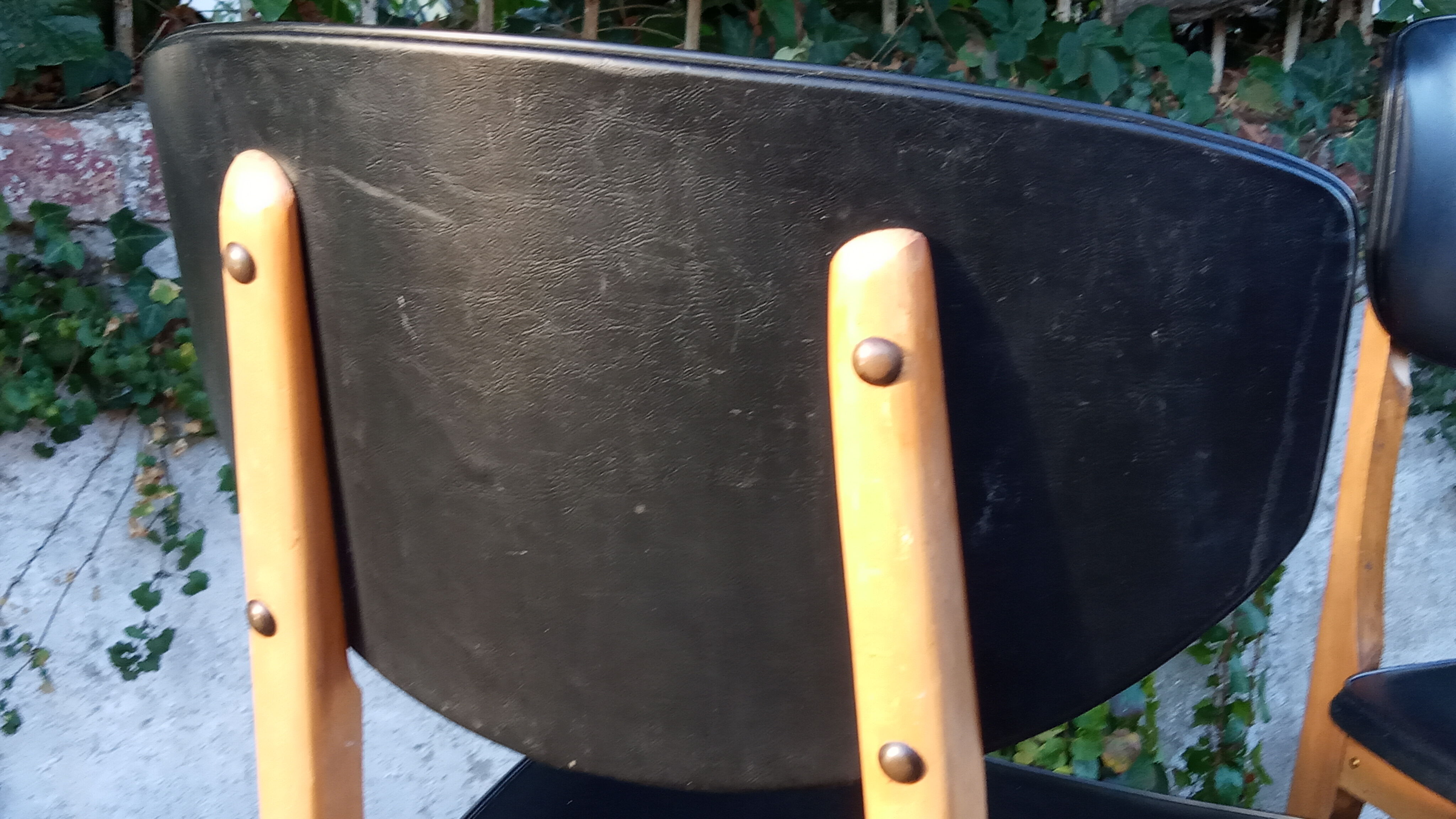 Four chairs in skaï, Scandinavian style, 60s