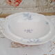 Compotier on porcelain pedestal decoration pale blue flowers