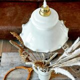 Vintage opaline pendant lamp