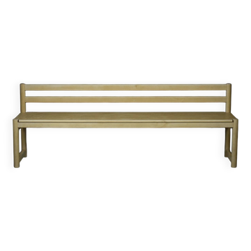 Banc d'école en bouleau du milieu du siècle