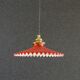 Pendant light in old glass painted red and white. New socket and cable.