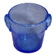 Blown glass ice bucket and lavender blue bubble from the Biot glassworks