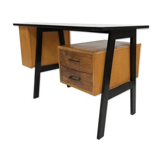 Vintage desk in birch veneer of years 60