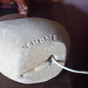 Sculpted stone lamp from the 1970s, signed.