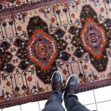 Vintage caucasian Kazak rug 123x213cm 1960s