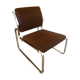 Vintage armchair in chrome and brown fabric year 1970