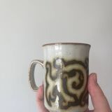 Set of vintage Duncan Ceramics glazed stoneware mugs made in Scotland Style