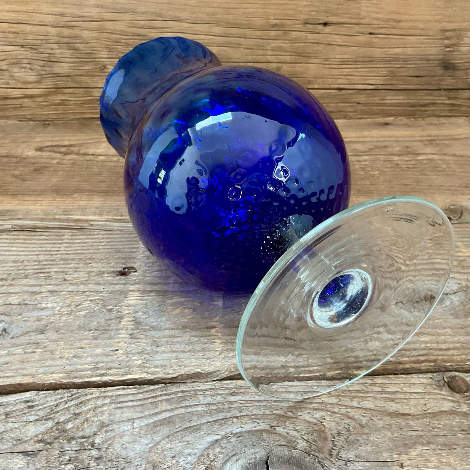 Empoli blue glass vase