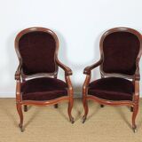 Paire de fauteuils cabriolet