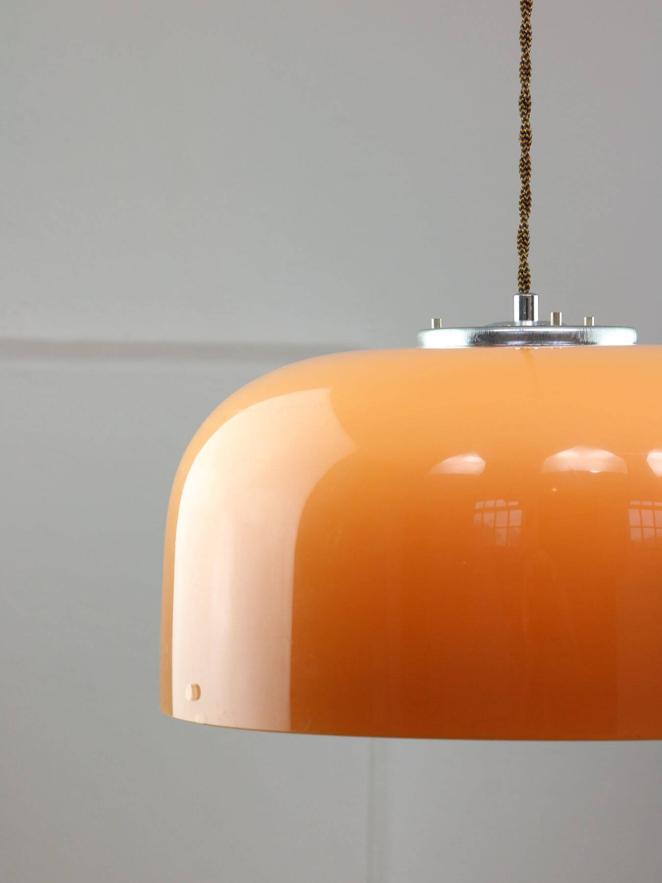 Space Age Brown Pendant Lamp from Guzzini, 1960s