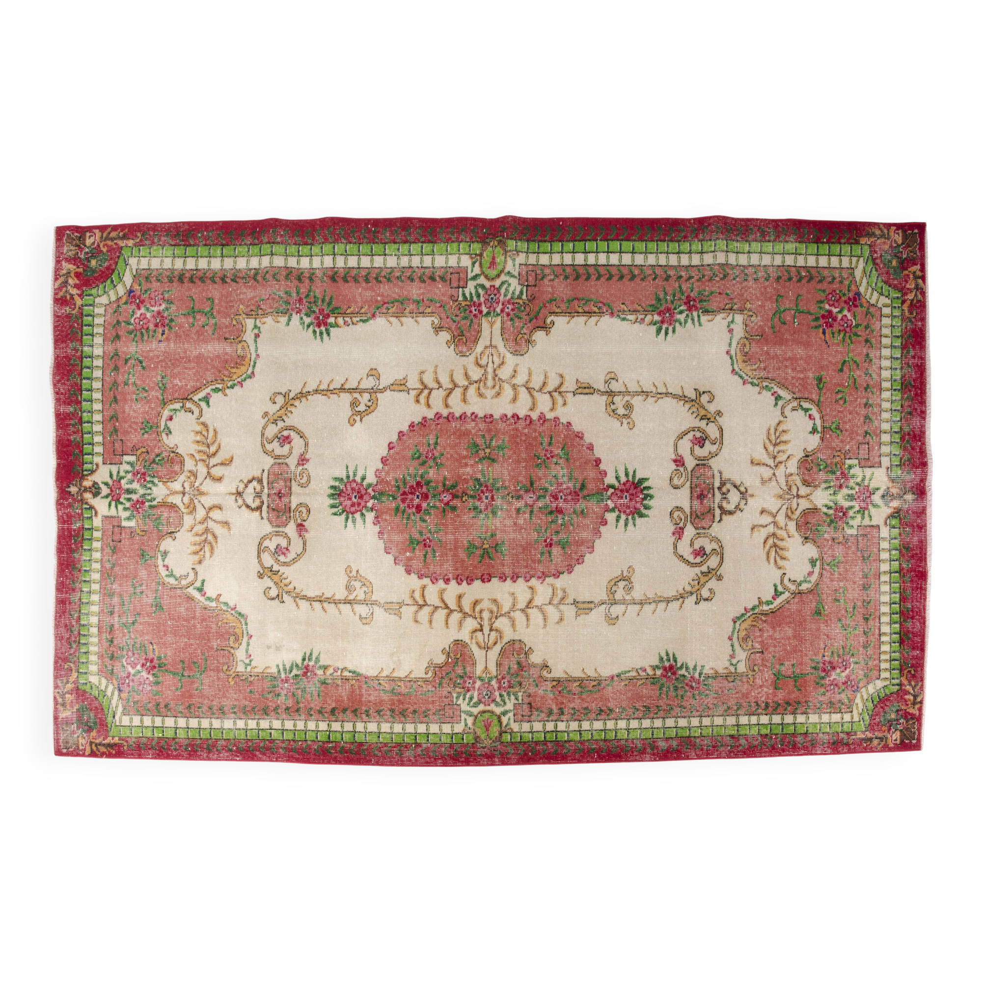 Flower Design Oushak Turkish Floral Rug SKU 2645