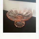 Pink glass compote bowl
