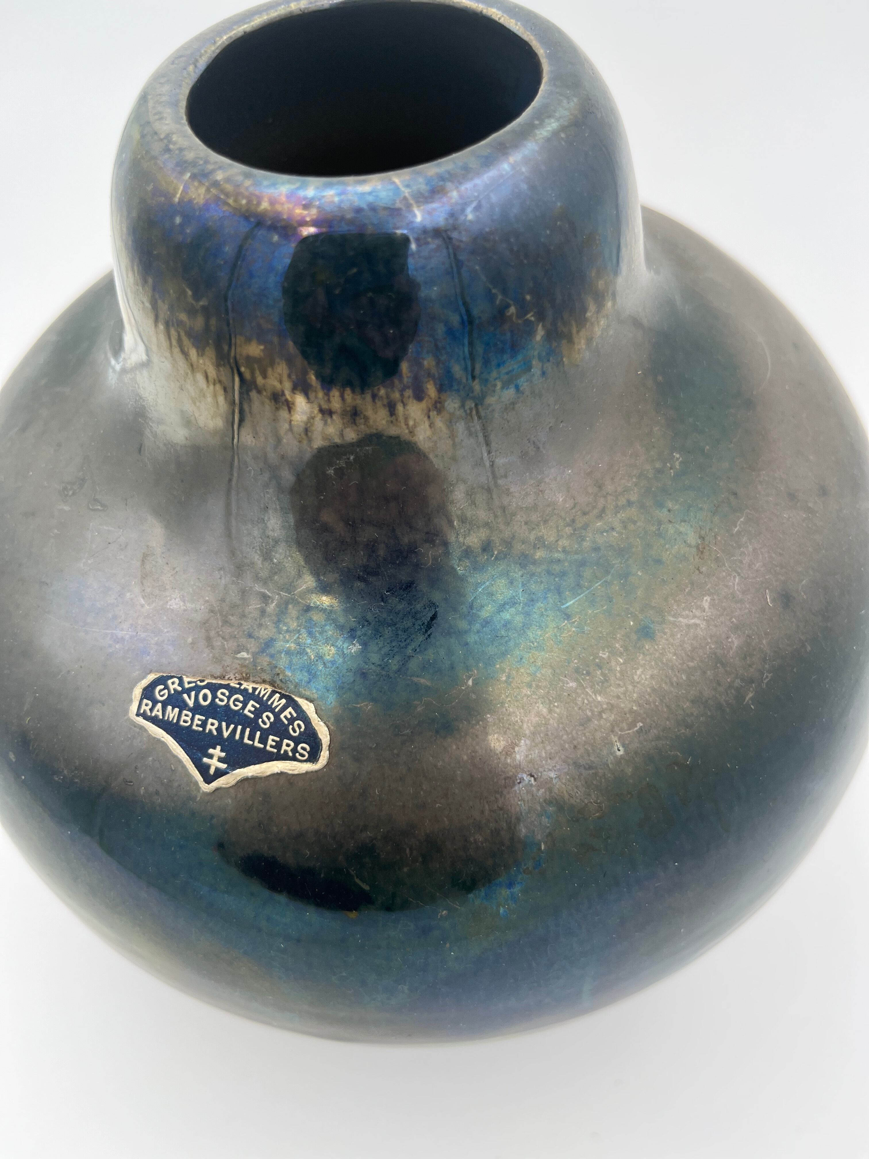 Rambervillers flamed sandstone vase attributed to A. Cytère