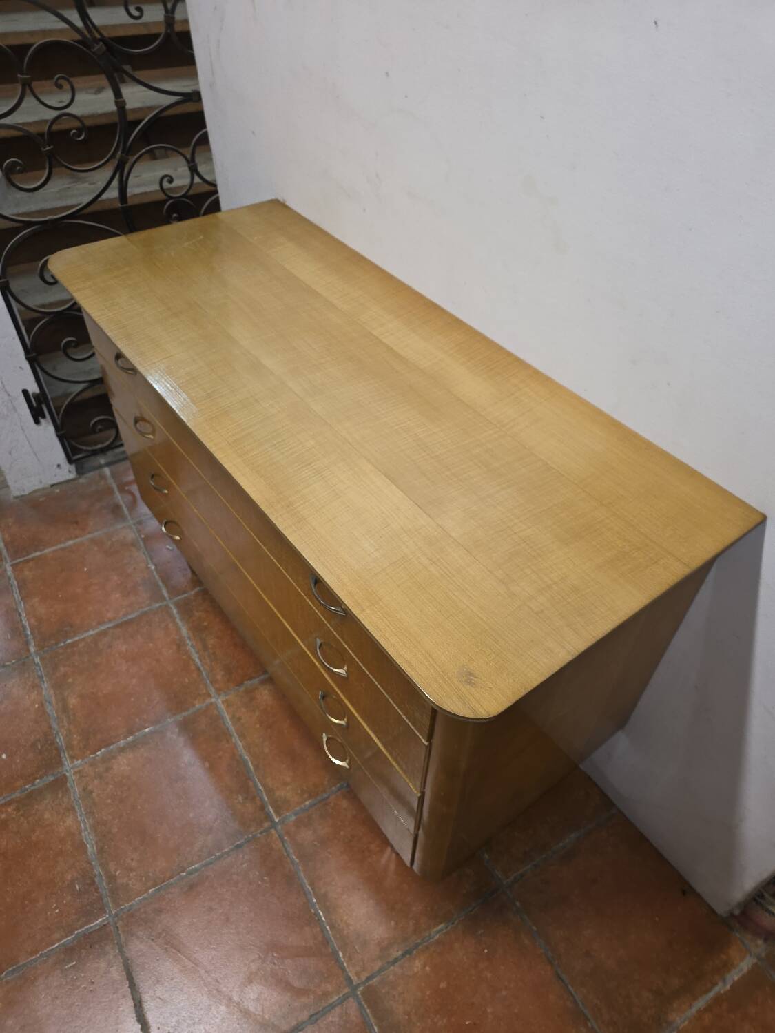 Vintage elm commode from the 1960s.