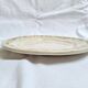 Oval plate, hand-painted meat platter in orange and green.