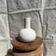 Handmade soliflore drop vase in terracotta painted white h:20 d:15