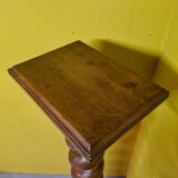 Large French Louis XIII style walnut barley twisted pillar from around 1870