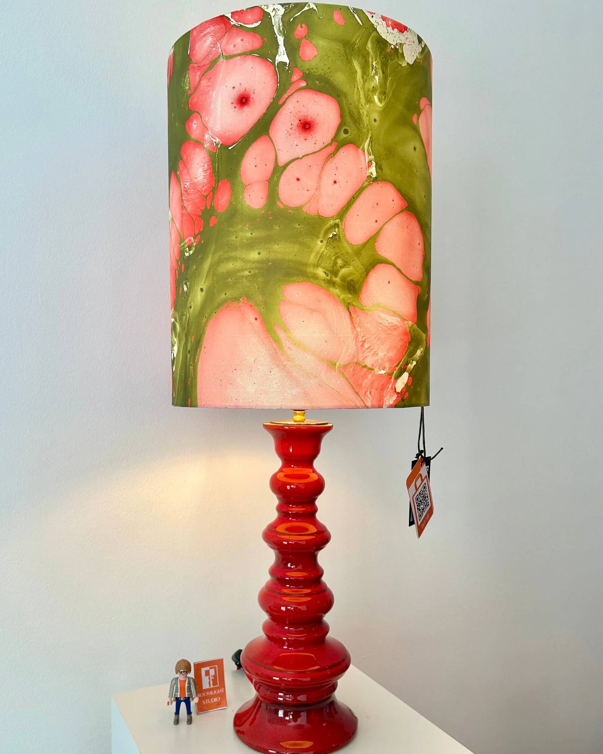 Tall Fat Lava Pagoda Floor Lamp - West German Pottery from the Space Age
