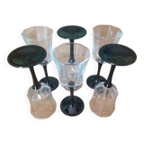 6 Luminarc Arcoroc Octagonal Vintage Wine Glasses
