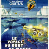 Poster movie original 1975.Voyage at the end of the world, Cousteau