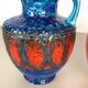 Set of 2 Multi-Color Fat Lava Op Art Pottery Vase Made Bay Ceramics, Germany